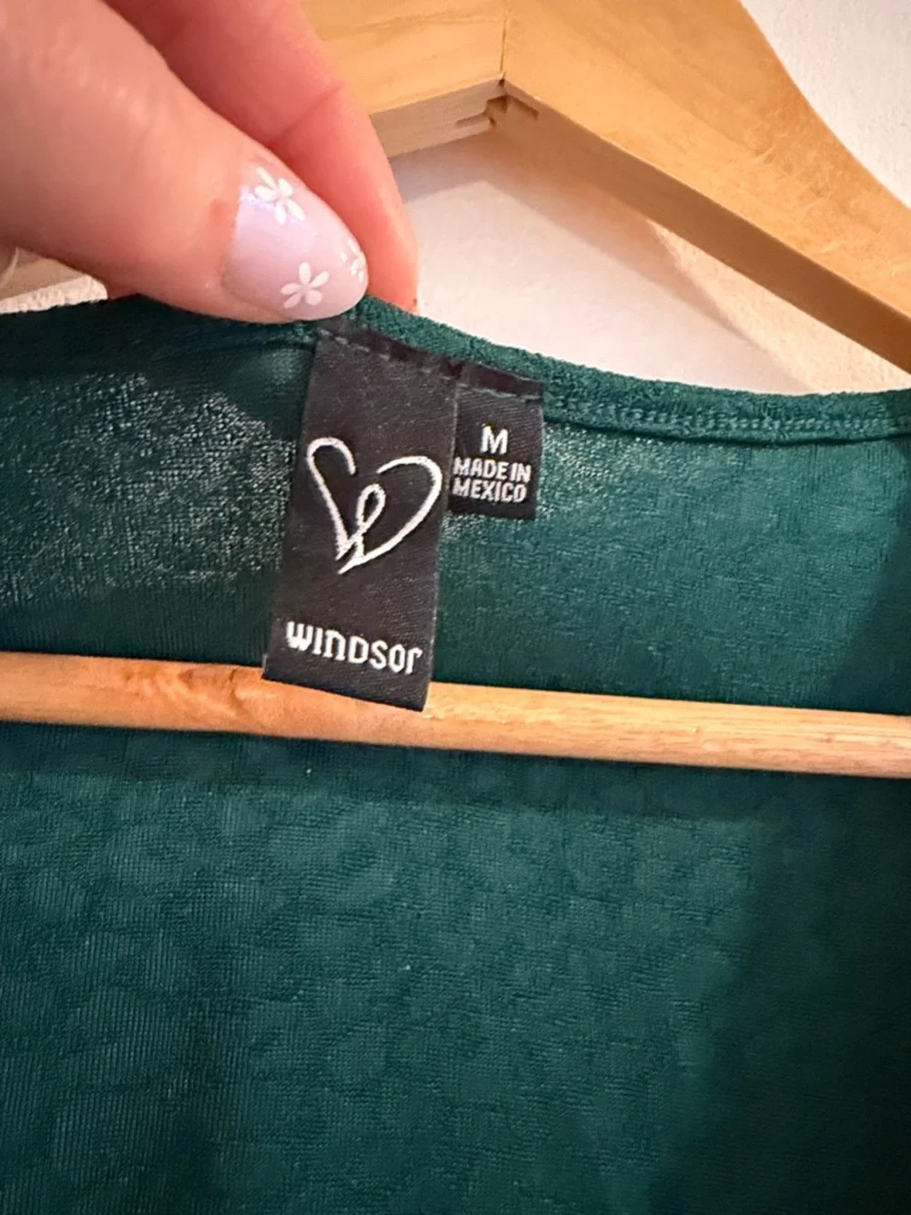 Windsor Dark Emerald  sparkle Wrap Mini Dress size medium stretch asymmetrical